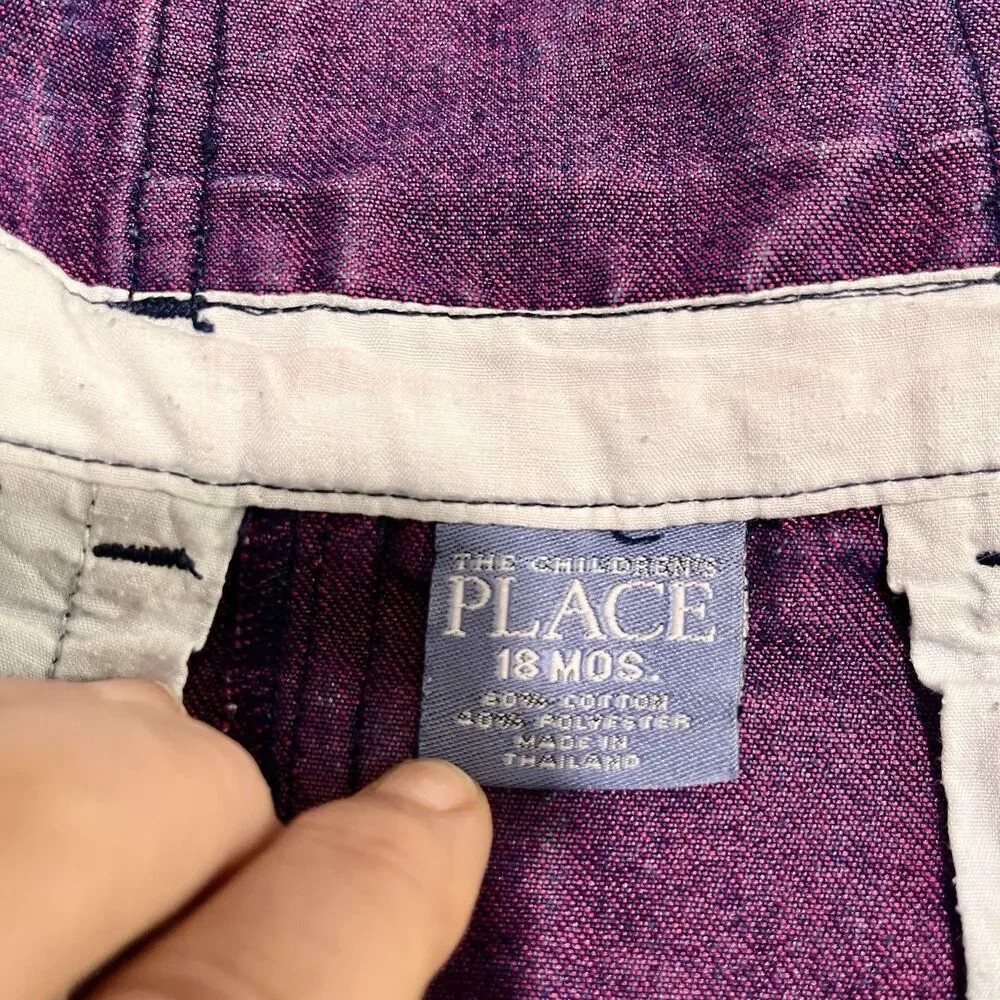 Children’s Place Denim Overall Dress Blue/pink 18 Months - Picture 6 of 6